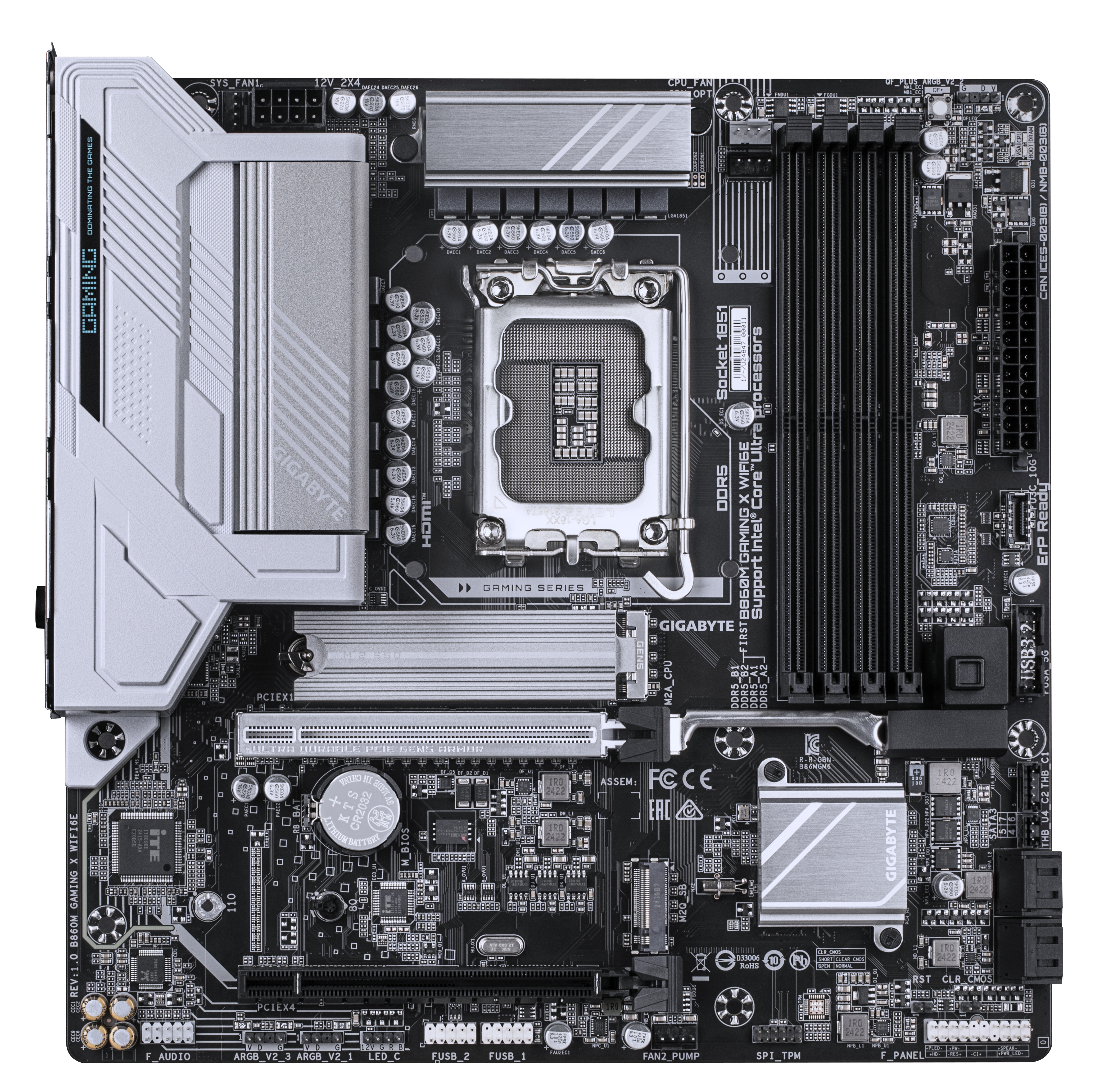 Bekijk afbeelding 2 van Gigabyte 1851 B860M GAMING X WIFI6E - DDR5/M.2/DP/HDMI mATX